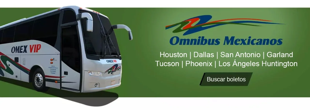 Venta de boletos de autobus OMNIBUS MEXICANOS para viajar a Houston, Dallas, San Antonio y Garland.