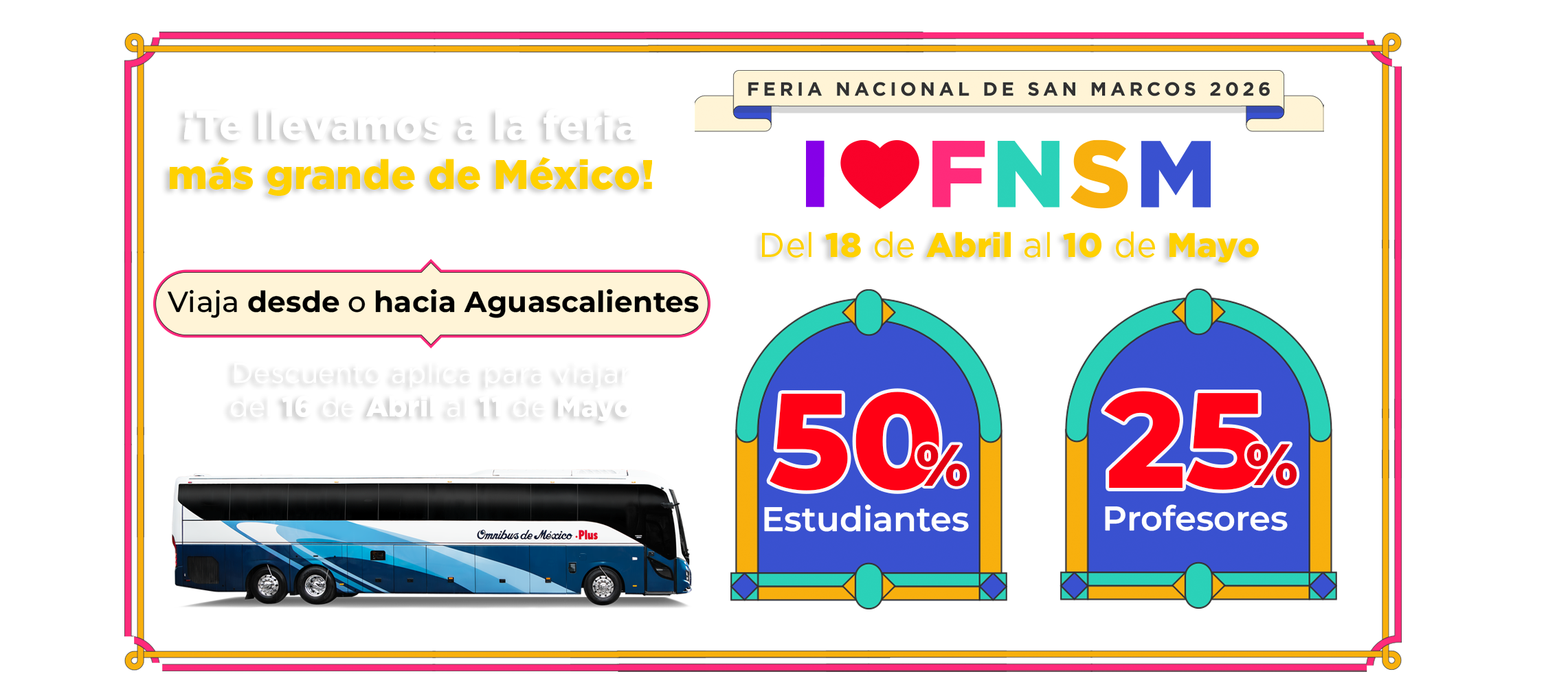 descuentos de estudiantes y profesores para destinos a Aguascalientes