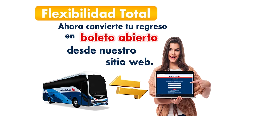 boleto de autobus omnibus de méxico con boleto abierto 